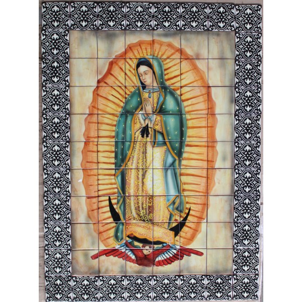Mexican Talavera Mural Virgen 3